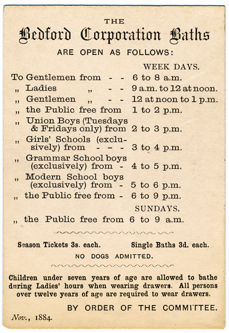 Bedford Corporation Baths Opening Hours